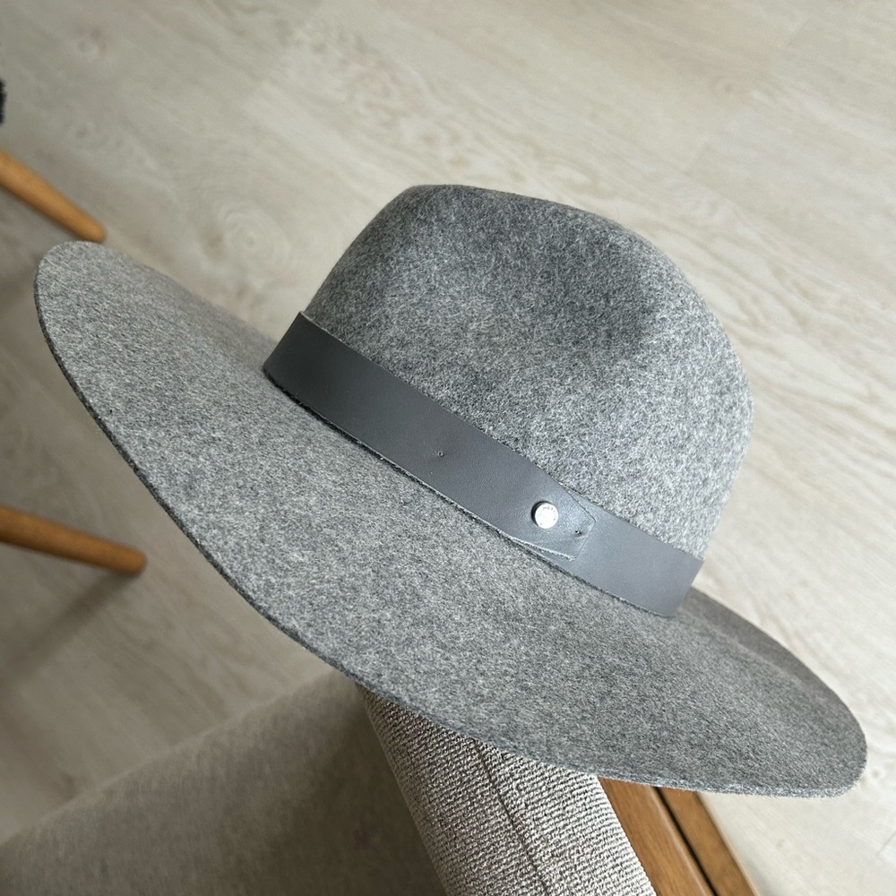 Rag & Bone Gray Wide-Brim Fedora Hat